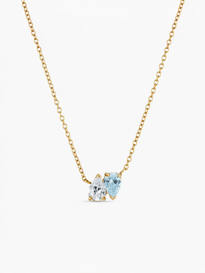 Zia Geburtsstein Kette in Gold mit zwei Steinen